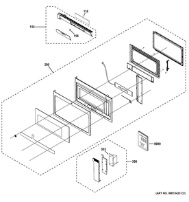 Control Panel & Door Parts Diagram and Parts List for PVM9005DJ2BB  General Electric Microwave