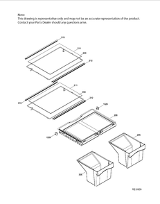 FRESH FOOD SHELVES Diagram and Parts List for GTRS0HBZALSS  General Electric Refrigerator