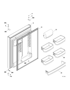 FF DOOR Diagram and Parts List for GTR22KSWARSS  General Electric Refrigerator
