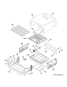 Upper Oven Diagram and Parts List for JGB860BEJ1TS  General Electric Range
