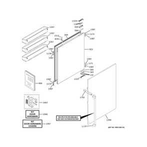 Refrigerator Door 2 Diagram and Parts List for CIC36RP2VDS1  General Electric Refrigerator