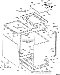 CABINET Diagram and Parts List for GKSR4110W0WW  General Electric Washer