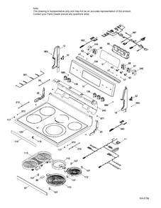 CONTROL PANEL & COOKTOP PARTS Diagram and Parts List for JCB870SK1SS  General Electric Range
