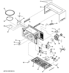 OVEN CAVITY PARTS Diagram and Parts List for ZEM115SJ1SS  General Electric Microwave