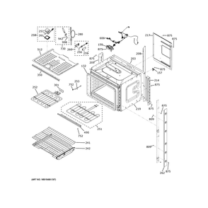 Upper Oven Diagram and Parts List for CTD90DM2N4S5  General Electric Wall Oven