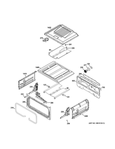 Upper Oven Diagram and Parts List for JGB870DET3BB  General Electric Range