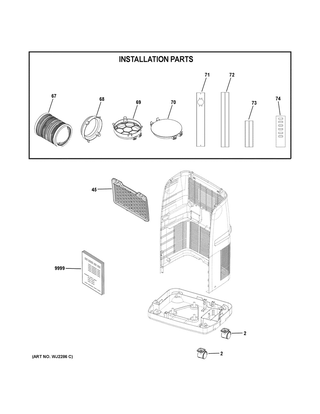 Room Air Conditioner Diagram and Parts List for HPC12XHRN1  General Electric Air Conditioner