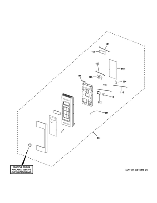 Control Parts Diagram and Parts List for CVM521P2M1S1  General Electric Microwave