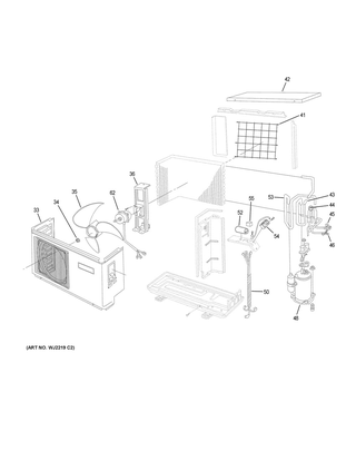 Part Location Diagram of WJ65X23505 GE OUTDOOR FAN MOTOR BRACKET