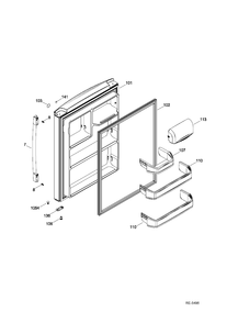 FF DOOR Diagram and Parts List for GBR20DSEARBS  General Electric Refrigerator