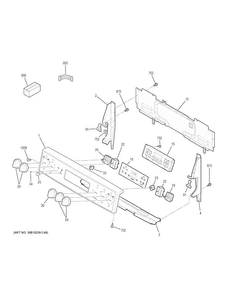 Control Panel Diagram and Parts List for JB700DJ3BB  General Electric Range