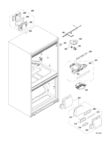 FF SECTION Diagram and Parts List for GDRL0KBXCRBS  General Electric Refrigerator