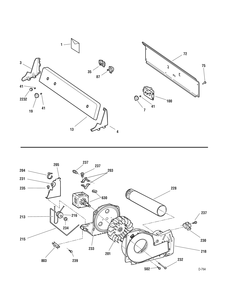 CONTROL PANEL-BLOWER-DRIVE Diagram and Parts List for GTMX100GM2WW  General Electric Dryer