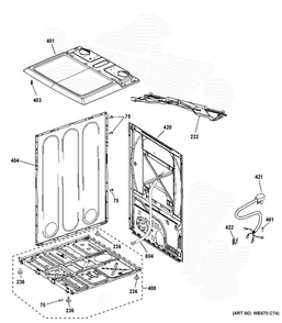 Cabinet & Top Panel Diagram and Parts List for GTD33PASK0WW  General Electric Dryer
