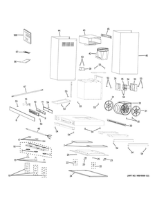 Range Hood Diagram and Parts List for UVW9301SL2SS  General Electric Range Hood
