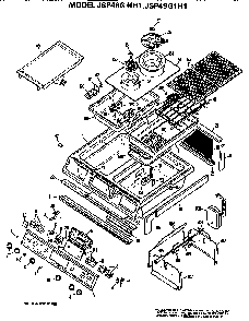 Cooktop/controls Diagram and Parts List for JSP49G1H1  General Electric Range