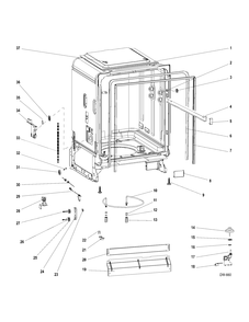 TUB GROUP Diagram and Parts List for GDWF760V02SS  General Electric Dishwasher