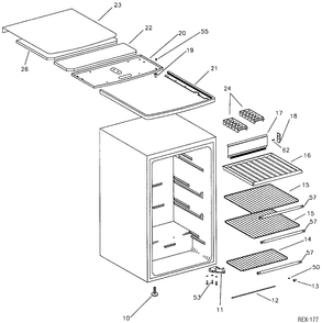 SHELF PARTS Diagram and Parts List for TAC4SNYAW  General Electric Refrigerator