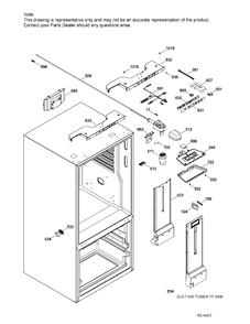 FUNCTIONAL PARTS FF Diagram and Parts List for PDE21KGKAKWW  General Electric Refrigerator
