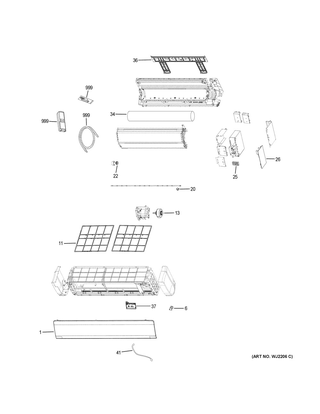 Optional Accessories Diagram and Parts List for AW18LC2VHB  General Electric Air Conditioner