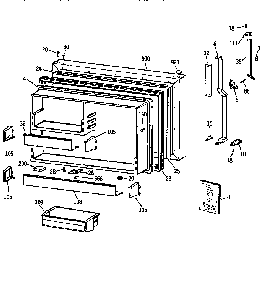 Freezer Door Diagram and Parts List for TBX2222QAYERAA  General Electric Refrigerator