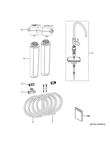 Water Filter Diagram and Parts List for GXK255TBN  General Electric Water Filter System