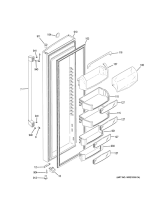 Part Location Diagram of WR04X29994 GE Badge