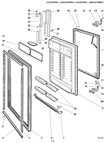REFRIGERATOR DOOR Diagram and Parts List for LXW18JDVRW-1  General Electric Refrigerator