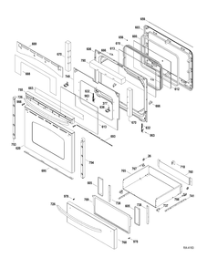 DOOR-DRAWER Diagram and Parts List for JCBP790ST1SS  General Electric Range