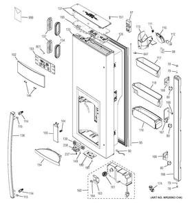 Part Location Diagram of WR17X24123 GE DISPLAY CAP TOUCH Assembly