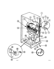 SYSTEM Diagram and Parts List for UFE20CW1  General Electric Freezer