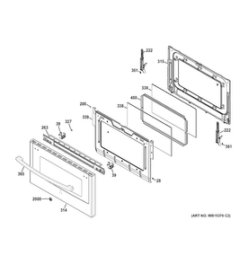 Lower Door Diagram and Parts List for JGB870SEF1SS  General Electric Range