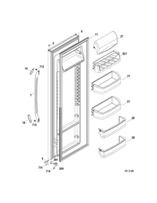 FF DOOR Diagram and Parts List for GSRC3KLXAFWW  General Electric Refrigerator