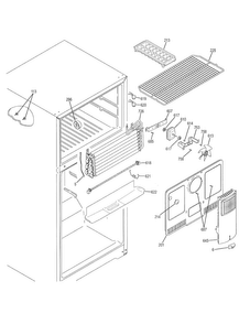 Freezer Section Diagram and Parts List for GTE16DTHBRCC  General Electric Refrigerator