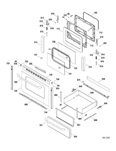 Part Location Diagram of WS01L07344 GE RANGE BACK