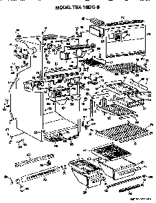 Cabinet Parts Diagram and Parts List for TBX18DGB  General Electric Refrigerator
