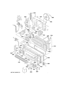 Motor & Chassis Parts Diagram and Parts List for AZ61H12EABW3  General Electric Air Conditioner