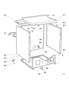 CABINET Diagram and Parts List for PCSB330EC2WC  General Electric Dryer