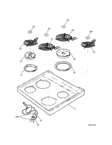 MAIN TOP GROUP Diagram and Parts List for 13328-2  General Electric Range