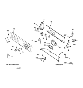 Controls And Backsplash Diagram and Parts List for GMR05BLHWWC  General Electric Dishwasher