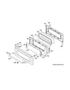 Upper Door Diagram and Parts List for CGS990SET6SS  General Electric Range