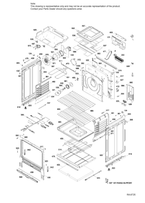 BODY PARTS Diagram and Parts List for JCS860DF3WW  General Electric Range