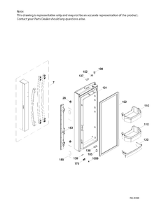 Part Location Diagram of WR01A02059 GE HINGE BUSHING