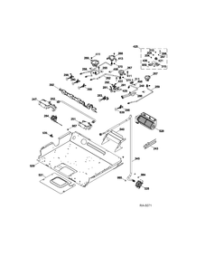 GAS & BURNER Diagram and Parts List for CC2S985SET3SS  General Electric Range