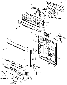 Control Panel And Front Diagram and Parts List for GSD1200L05  General Electric Dishwasher