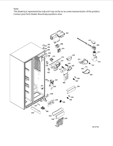 FF FUNCTIONAL PARTS Diagram and Parts List for GSRC3QGXHFBB  General Electric Refrigerator