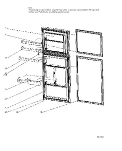 DOORS Diagram and Parts List for HA10TG21SS  General Electric Refrigerator