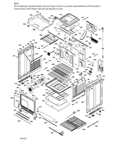 BODY Diagram and Parts List for PCS940DF4BB  General Electric Range