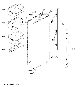 Fresh Food Door - Lh Diagram and Parts List for GWE19JGLWFBB  General Electric Refrigerator