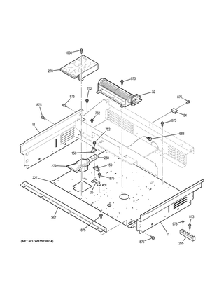 Cooling Fan Diagram and Parts List for JD630DF8BB  General Electric Range
